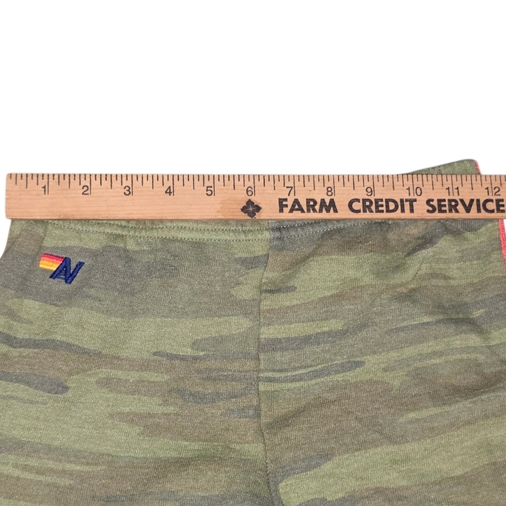 Aviator Nation Olive Green Camo Joggers with 5 Rainbow Side Stripe Youth Size 14 - Picture 5 of 6